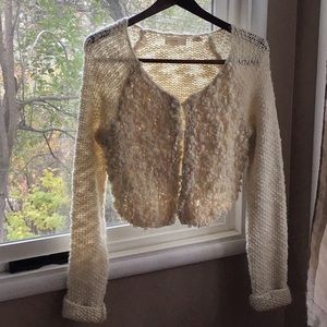 Anthropologie sleeping on snow sweater cardigan cream size small